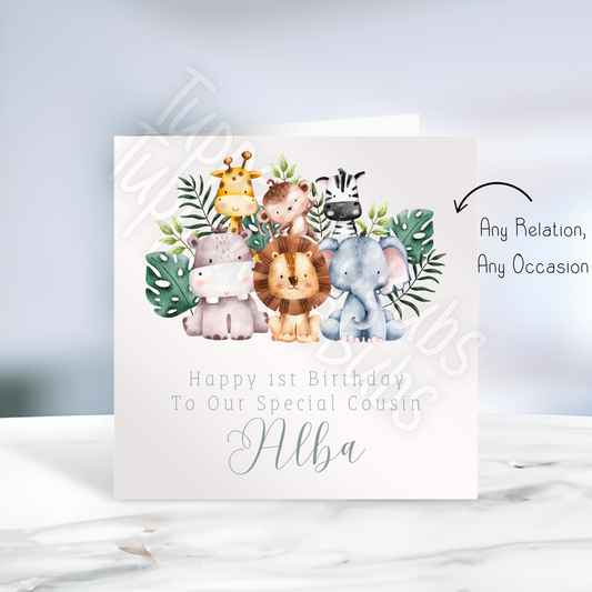 Safari Themed Birthday Card