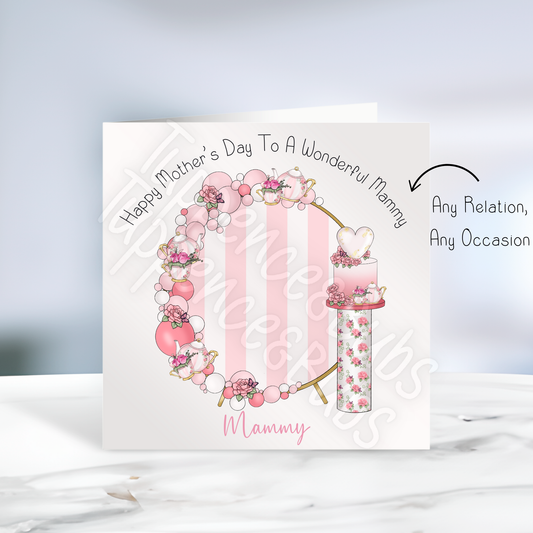 Floral Teacup Teapot Themed Card - Birthday - Mother's Day
