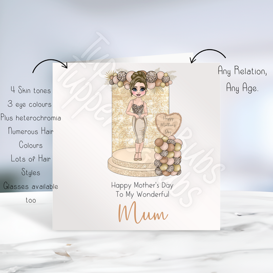 Mocha Leopard Print Birthday Card
