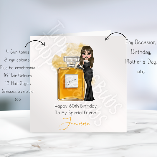 Coco Perfume Inspired Birthday Card