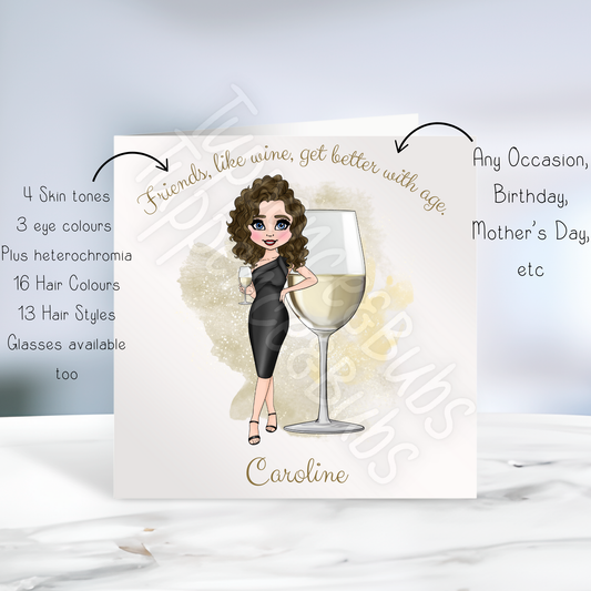 White Wine Inspired Birthday Card