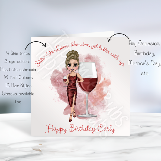 Red Wine Inspired Birthday Card
