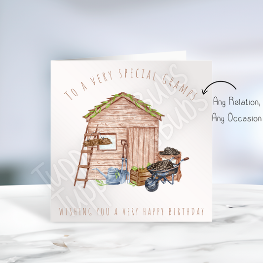 Garden Shed Themed Birthday Card