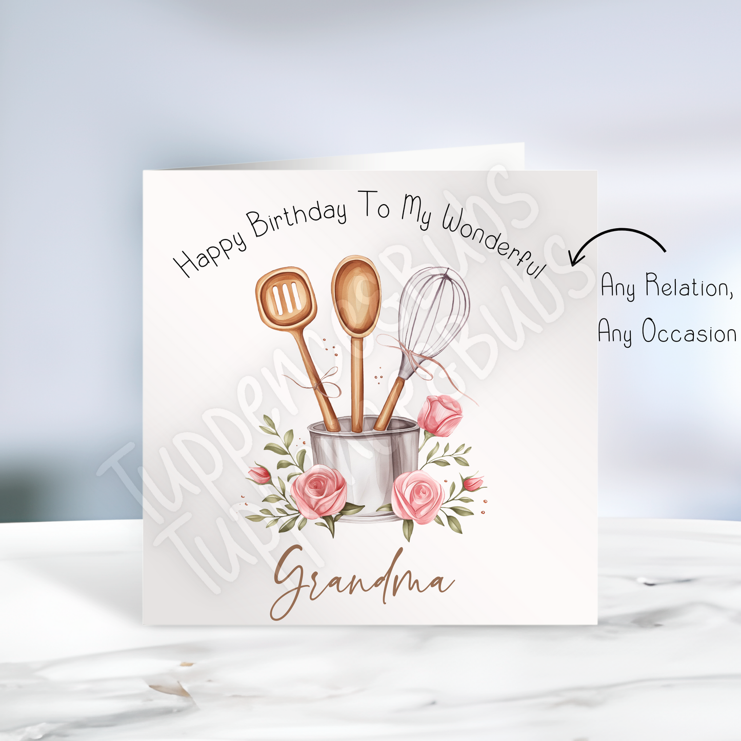 Floral Baking Themed Birthday Card