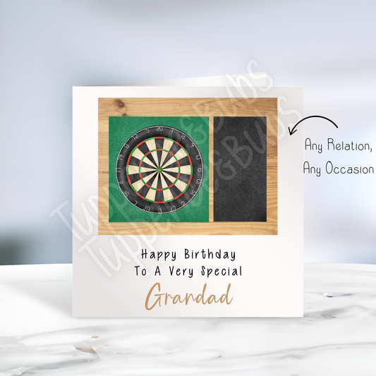 Darts Themed Birthday Card