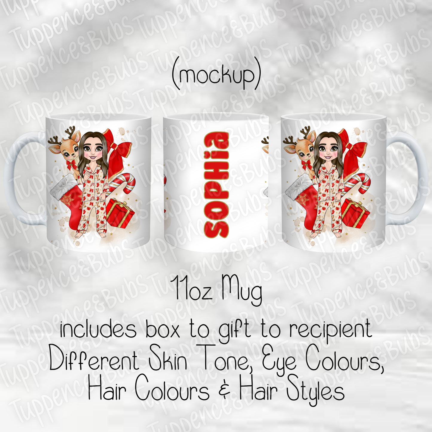 Toddler Girl Red Reindeer Themed Mug