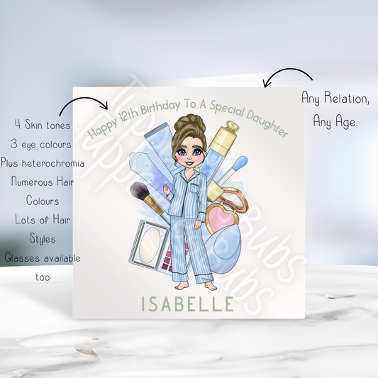 Blue Beauty Make Up Inspired Card
