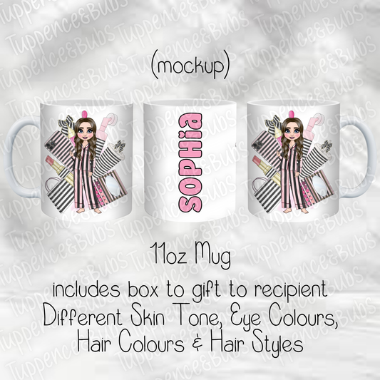 Black &  White Make Up Inspired Mug