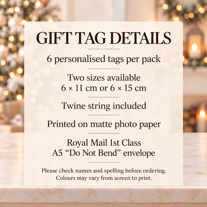 Personalised Reindeer Initial Christmas Gift Tags – Pack of 6