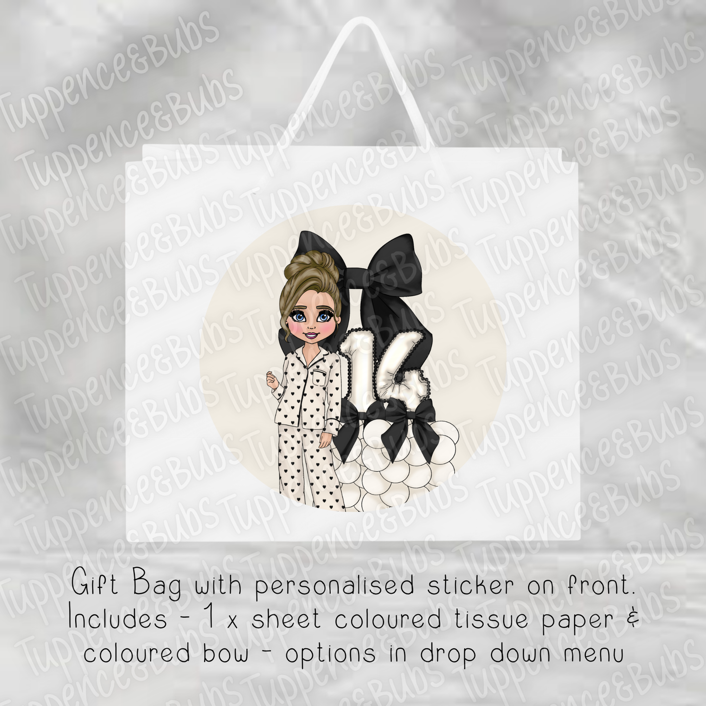 Cream & Black Themed Gift Bag - 2 Sizes