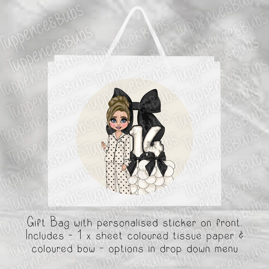 Cream & Black Themed Gift Bag - 2 Sizes