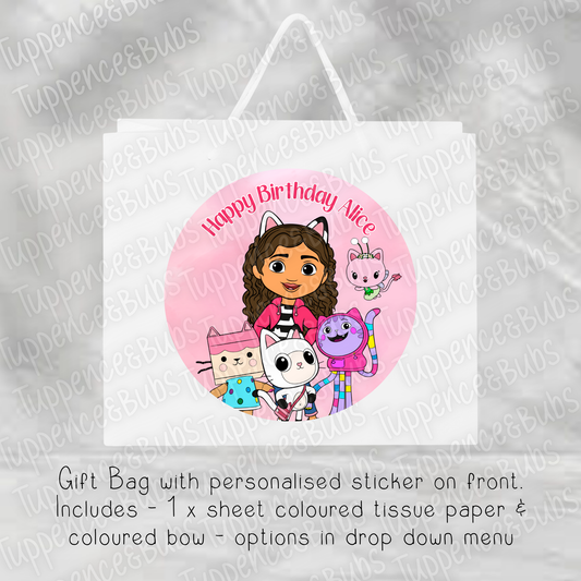 Gabby Dollhouse Inspired Gift Bag - 2 sizes available