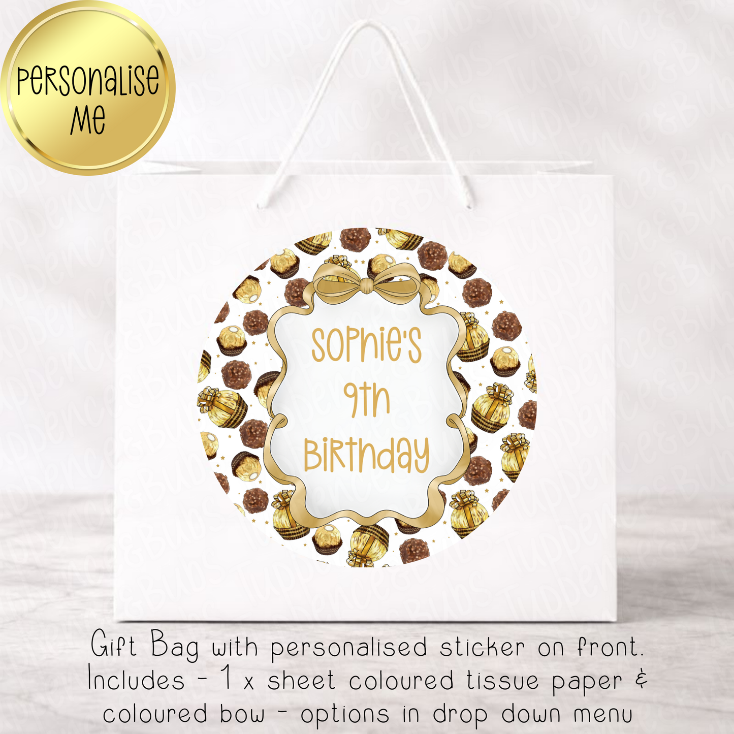 Ferrero Rocher Themed Gift Bag - 2 Sizes