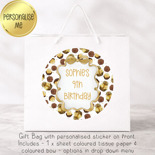 Ferrero Rocher Themed Gift Bag - 2 Sizes