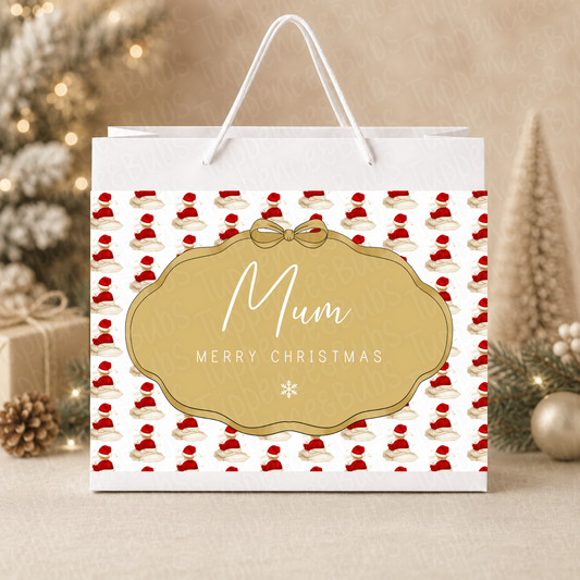 Personalised 30cm Nice List Boy Christmas Gift Bag