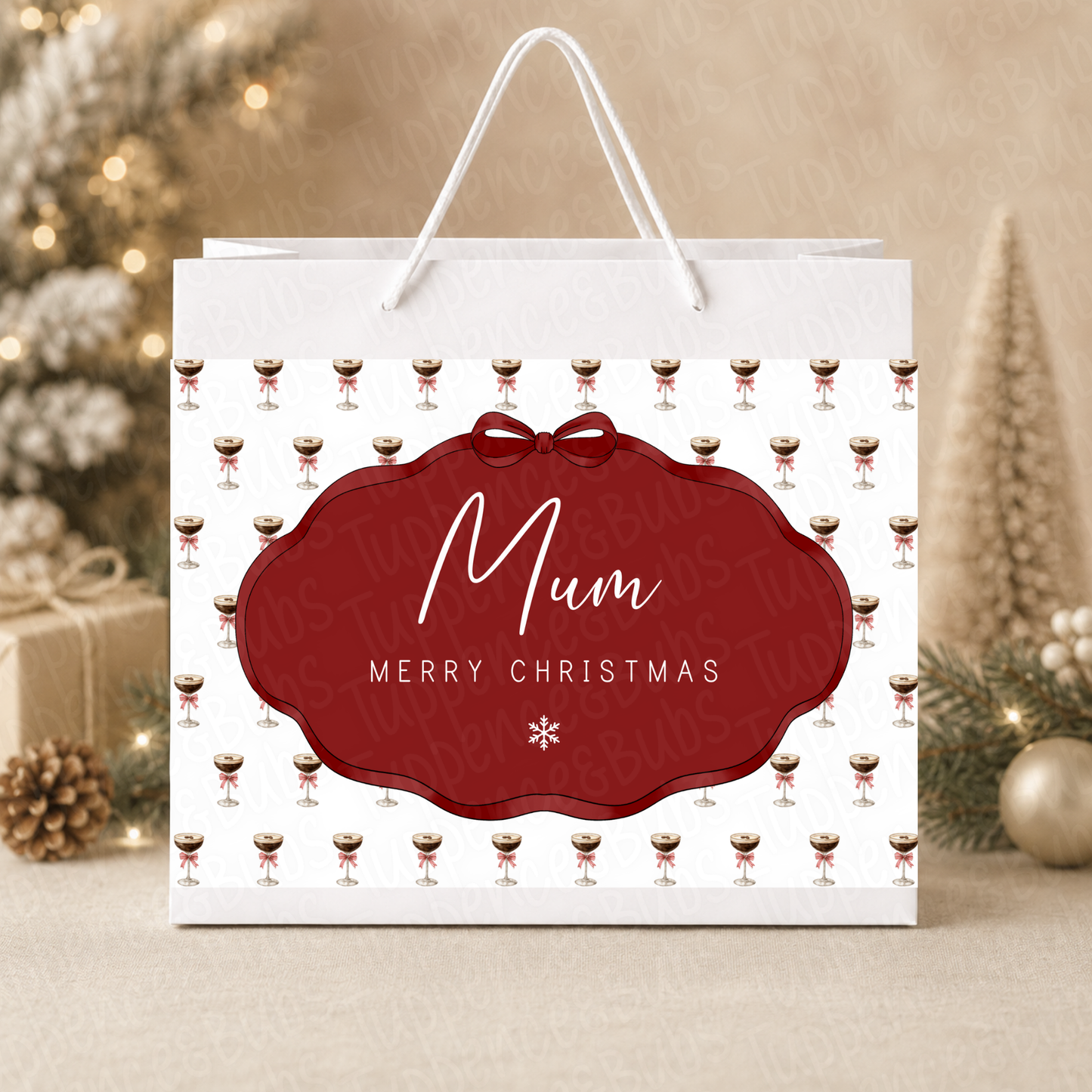 Personalised 30cm Espresso Martini Christmas Gift Bag