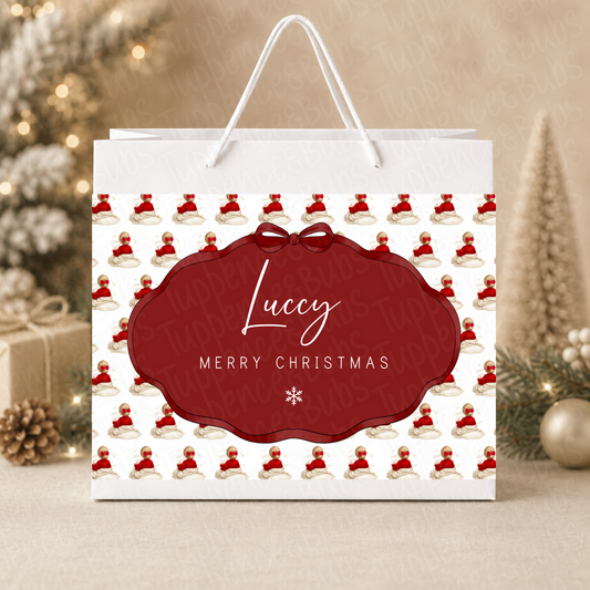 Personalised 30cm Christmas Pudding Gift Bag