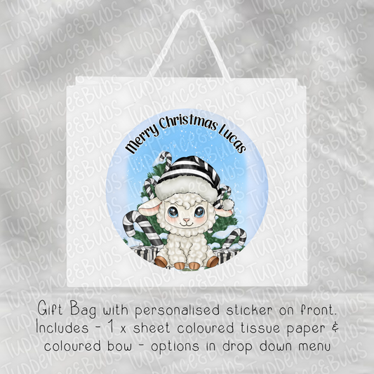 Cute Baa Humbug Themed Christmas Gift Bag