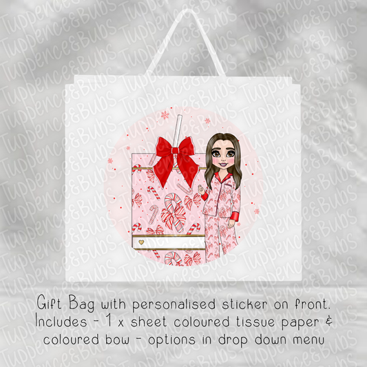 Red Bow Gift Bag Christmas - Gift Bag - 2 Designs
