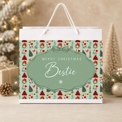 Personalised New York Christmas Gift Bag