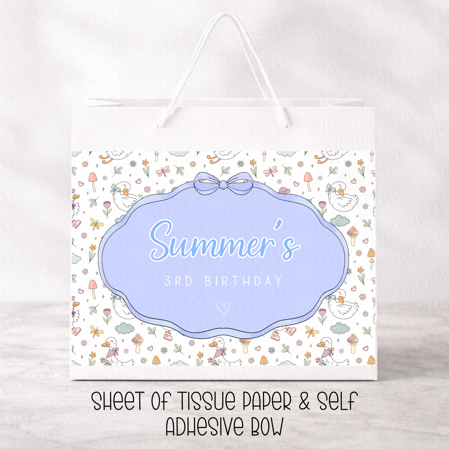Custom Silly Goose Gift Bag - Pink or Blue