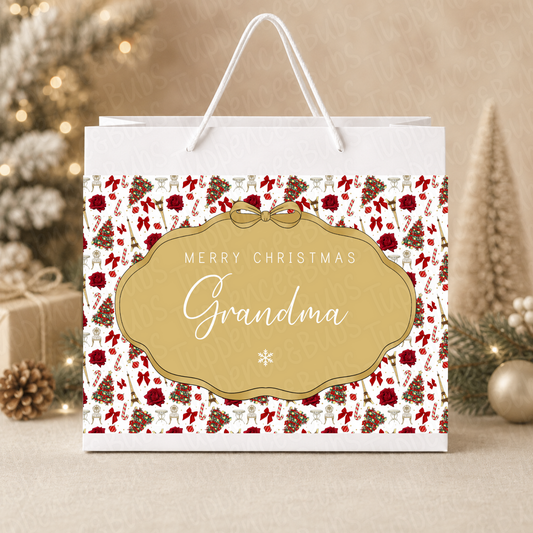 Personalised Paris Christmas Gift Bag