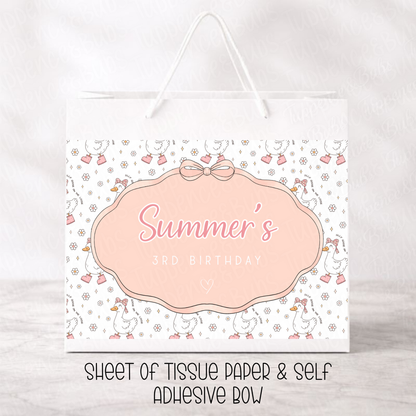 Custom Silly Goose Gift Bag - Pink or Blue