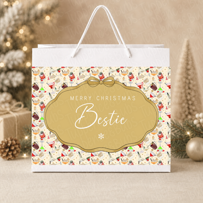 Personalised 30cm Festive Cocktail Christmas Gift Bag
