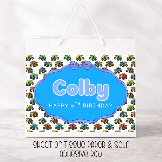 Custom Monster Truck Gift Bag