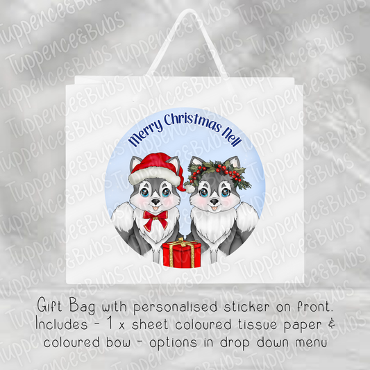 Cute Husky Themed Gift Bag