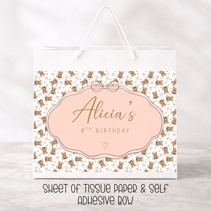 Custom Beige Bear Gift Bag - 2 Options