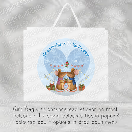 Cute Mice Christmas Gift Bag