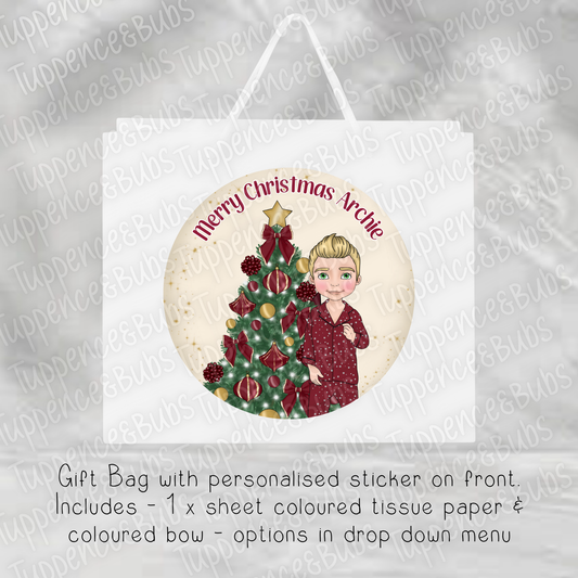Burgundy Toddler Boy Gift Bag - 2 Sizes