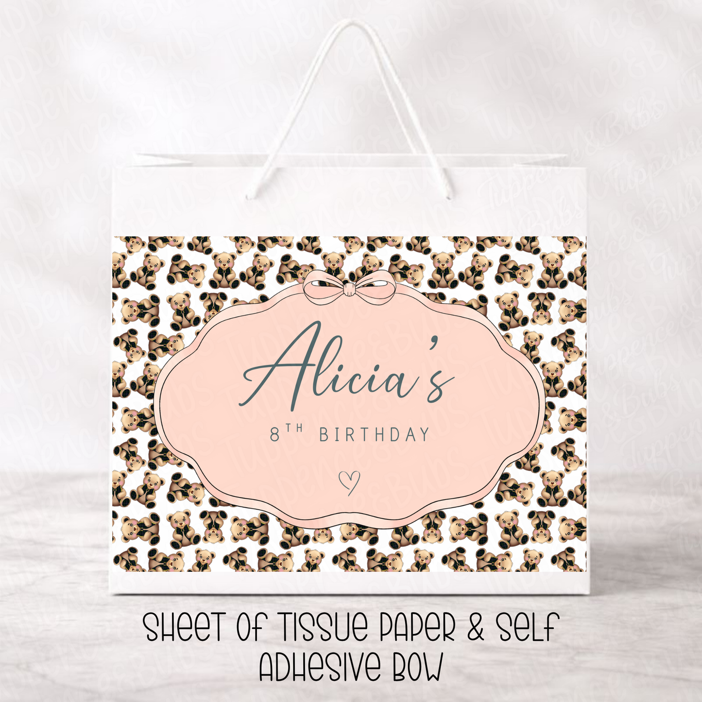 Personalised Bear Gift Bag - 30cm