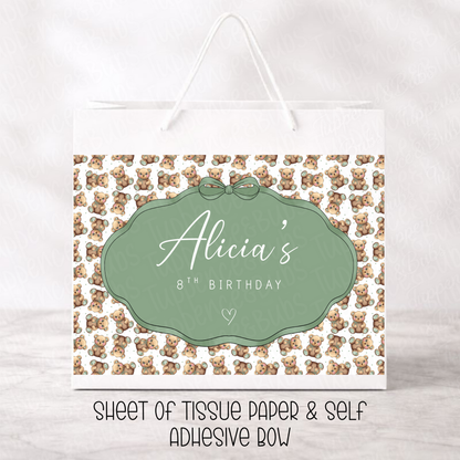 Sage Green Bear Gift Bag - 2 Options