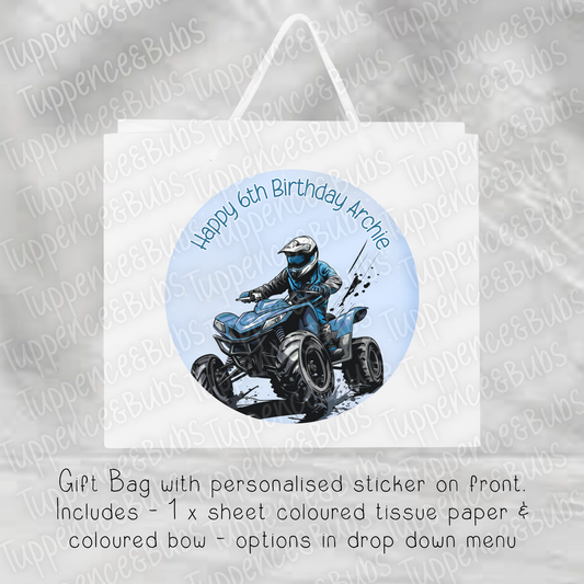 Blue Quad Themed Gift Bag - 2 Sizes
