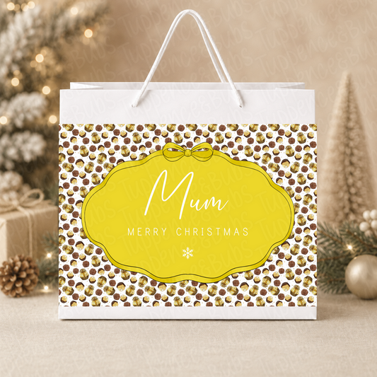 Personalised Gold Chocolate Christmas Gift Bag