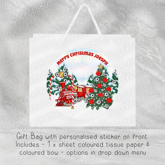 Red & White Football Themed Gift Bag - 2 sizes