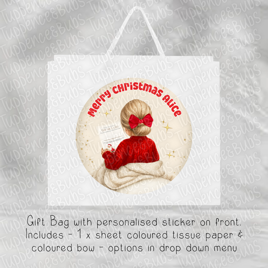 Girl Nice List Themed Gift Bag