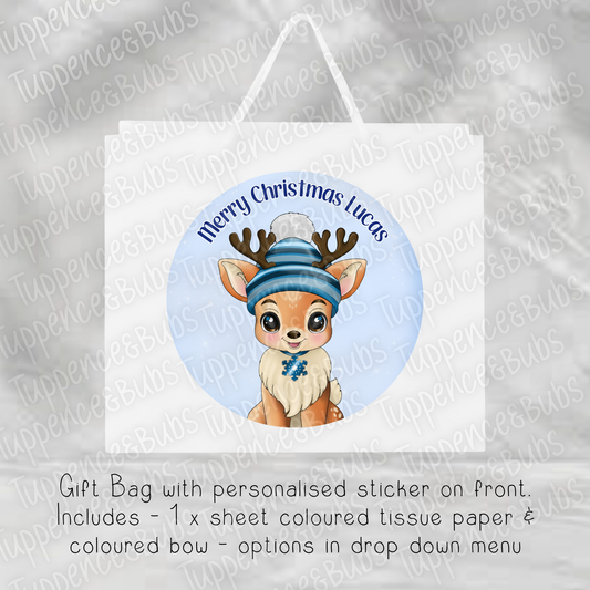 Blue Dancer Reindeer Gift Bag - 2 Colours