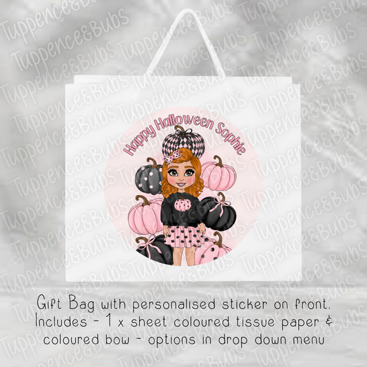 Toddler Girl Pumpkin Themed Gift Bag