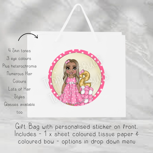 Pink Polka Dot Gift Bag - 2 Sizes Available