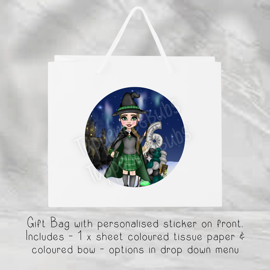 Wizard Themed Gift Bag - Green - 2 Sizes Available
