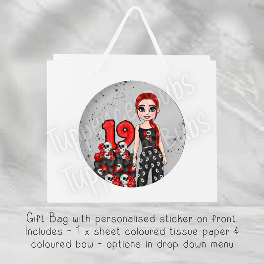 Skull & Roses Themed Gift Bag - 2 sizes available