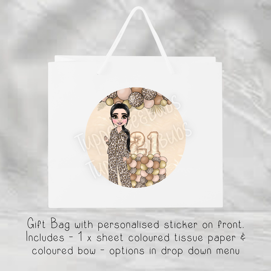 Leopard Print Pj's Themed Gift Bag - 2 Sizes Available