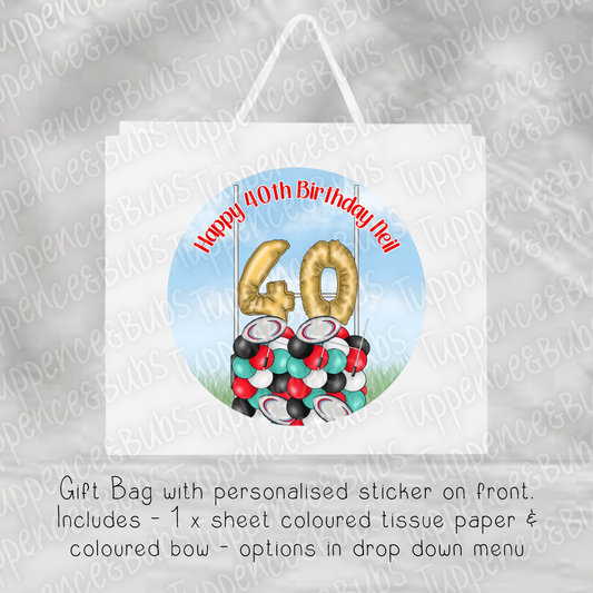 Rugby Themed Gift Bag - 2 Designs