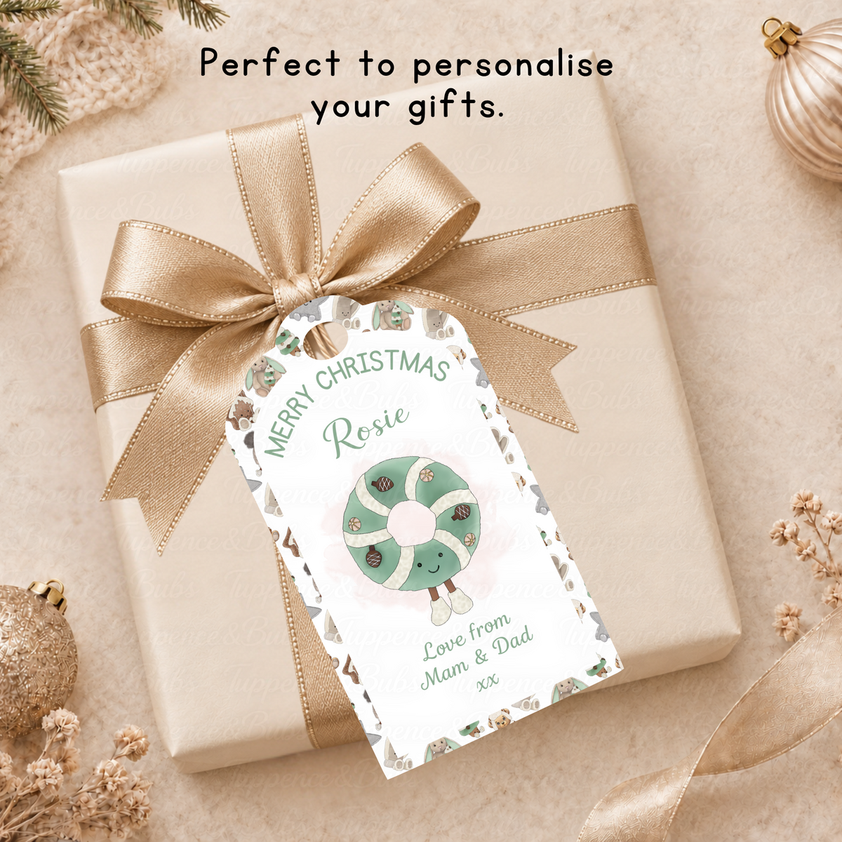 Personalised Christmas Plushie Gift Tags – Cute Festive Designs