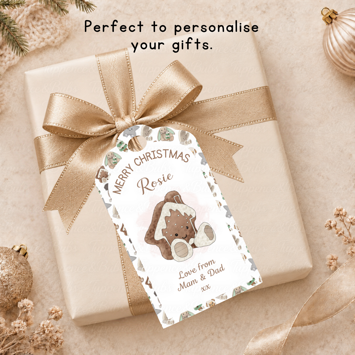 Personalised Christmas Plushie Gift Tags – Cute Festive Designs
