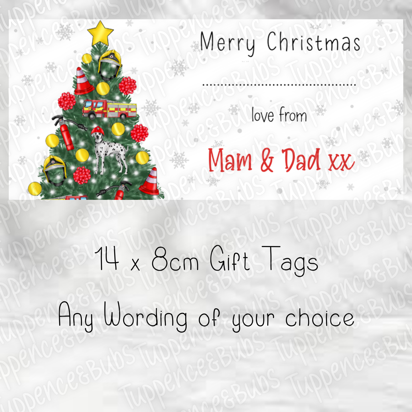 Fire Engine Style Christmas Label