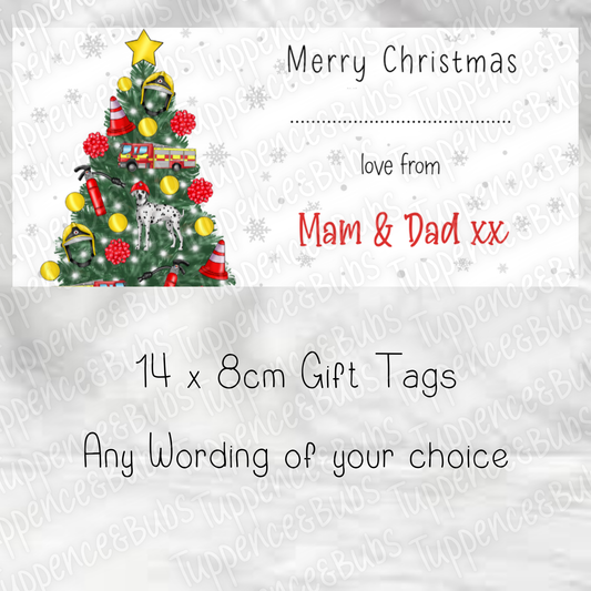 Fire Engine Style Christmas Label